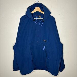Vintage Patagonia Jacket Blue Hooded Anorak Pullover Windbreaker Mens XL Baggies